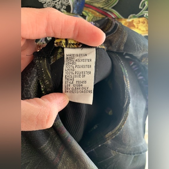 Peter Nygard Womens Tiered Dress 6 Multi Colored Short Sleeve Paisley Raw Hem - Picture 6 of 10